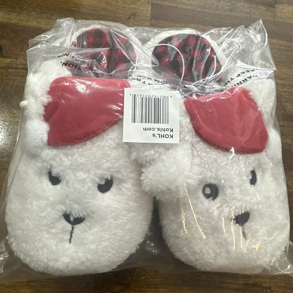 Christmas Slippers Boys Girls 2 Kids Slip On Clogs Santa Hat Teddy Bear‎ Youth